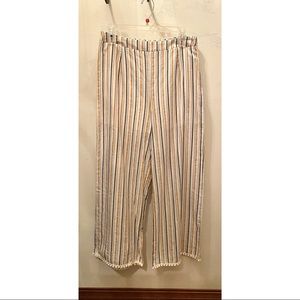 Stripped cotton flowy pants